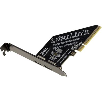 KALEA-INFORMATIQUE Tarjeta controladora PCIe Gen 4.0 x8 a 2 Puertos Oculink SFF-8612 SFF-8611 para Placa Base con Modo bifurcación KALEA-INFORMATIQUE Tarjeta controladora PCIe Gen 4.0 x8 a 2 Puertos Oculink SFF-8612 SFF-8611 para Placa Base con Modo bifurcación