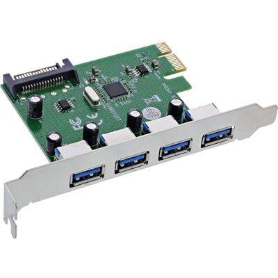 InLine PCIe 76666M Tarjeta USB de 4 Puertos USB A 3.2 Gen 1, SATA Power, conexión en Caliente, Transferencia de Datos rápida hasta 5 GB/s InLine PCIe 76666M Tarjeta USB de 4 Puertos USB A 3.2 Gen 1, SATA Power, conexión en Caliente, Transferencia de Datos rápida hasta 5 GB/s