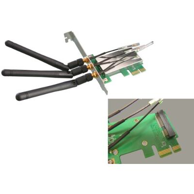 KALEA-INFORMATIQUE Adaptador de Mini PCI Express a PCI Express, para Montar una Tarjeta MiniPCIe en una Ranura PCIe, con Antenas para su Uso con Tarjetas inalámbricas. KALEA-INFORMATIQUE Adaptador de Mini PCI Express a PCI Express, para Montar una Tarjeta MiniPCIe en una Ranura PCIe, con Antenas para su Uso con Tarjetas inalámbricas.