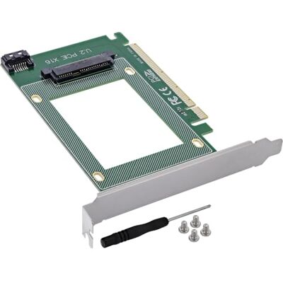 InLine Tarjeta de Interfaz PCIe x16 U.2 NVMe, Adaptador para SSD de 2,5", SFF-8639, Puerto SATA, para servidores y Estaciones de Trabajo, con Accesorios 76619J InLine Tarjeta de Interfaz PCIe x16 U.2 NVMe, Adaptador para SSD de 2,5", SFF-8639, Puerto SATA, para servidores y Estaciones de Trabajo, con Accesorios 76619J