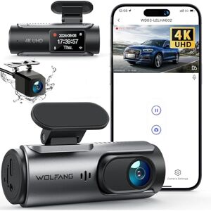 WOLFANG Cámara de Coche Delantera y Trasera 4K UHD, Dashcam de Doble Lente para Coches de 170º Gran Angular Monitor de Aparcamiento 24H con Grabación en Bucle y Sensor G WOLFANG Cámara de Coche Delantera y Trasera 4K UHD, Dashcam de Doble Lente para Coches de 170º Gran Angular Monitor de Aparcamiento 24H con Grabación en Bucle y Sensor G