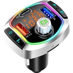 GizmoVine Transmisor FM Bluetooth Coche, Manos Libres Inalámbrico Reproductor Musica MP3 Coche, Adaptador Mechero de Radio con QC3.0 & PD Type-C Carga Rápida, Soporte Tarjetas TF y USB Flash Driv GizmoVine Transmisor FM Bluetooth Coche, Manos Libres Inalámbrico Reproductor Musica MP3 Coche, Adaptador Mechero de Radio con QC3.0 & PD Type-C Carga Rápida, Soporte Tarjetas TF y USB Flash Driv