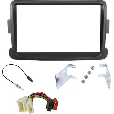 sound-way Kit Montaje Autoradio, Marco 2 DIN Radio para Coche, Adaptador Compatible con Dacia Duster, Logan, Sandero, Dokker, Lodgy/Renault Symbol, Captur, Trafic Negro sound-way Kit Montaje Autoradio, Marco 2 DIN Radio para Coche, Adaptador Compatible con Dacia Duster, Logan, Sandero, Dokker, Lodgy/Renault Symbol, Captur, Trafic Negro