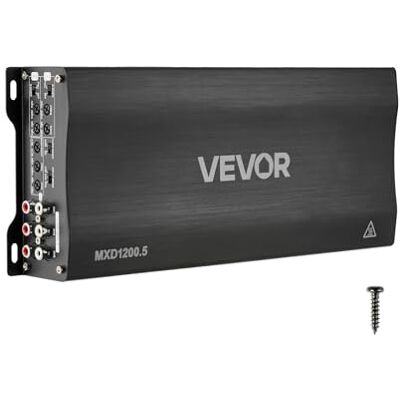 VEVOR Amplificador para Automóvil 5 Canales Clase D, 4 Canales Máximo 4 x 100W a 4 ohmios / 4 x 200W a 2 ohmios y 1 x 1000W a 2 ohmios / 1 x 500W a 4 ohmios, Amplificador de Audio para Coche Sedán SUV VEVOR Amplificador para Automóvil 5 Canales Clase D, 4 Canales Máximo 4 x 100W a 4 ohmios / 4 x 200W a 2 ohmios y 1 x 1000W a 2 ohmios / 1 x 500W a 4 ohmios, Amplificador de Audio para Coche Sedán SUV