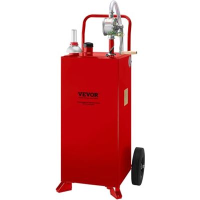 VEVOR Tanque de combustible 30 galones con 2 ruedas bomba de transferencia manual contenedor de combustible diesel de gasolina para automóviles, cortadoras de césped, vehículos, barcos, rojo VEVOR Tanque de combustible 30 galones con 2 ruedas bomba de transferencia manual contenedor de combustible diesel de gasolina para automóviles, cortadoras de césped, vehículos, barcos, rojo