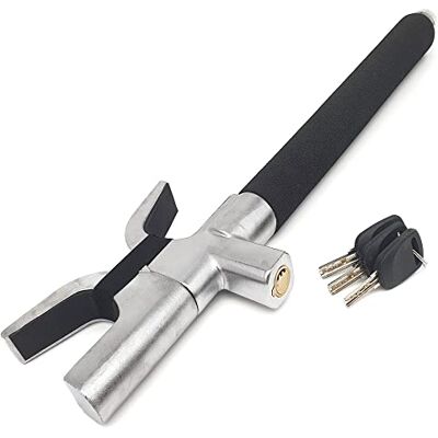 KRASER Antirrobo Coche, Alta Seguridad, Barra Volante Reforzada, Muy Visible y Disuasorio, Bloqueo Más Ajustable, Martillo Emergencia, Cepo Coche Universal SUV Furgoneta Autocaravana KRASER Antirrobo Coche, Alta Seguridad, Barra Volante Reforzada, Muy Visible y Disuasorio, Bloqueo Más Ajustable, Martillo Emergencia, Cepo Coche Universal SUV Furgoneta Autocaravana