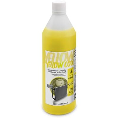 ERRECHOME Yellow Cool, líquido para radiador amarillo fluorescente -10°C, anticongelante G12 con paquete inhibidor de base orgánica OAT, listo para usar, 1 litro ERRECHOME Yellow Cool, líquido para radiador amarillo fluorescente -10°C, anticongelante G12 con paquete inhibidor de base orgánica OAT, listo para usar, 1 litro