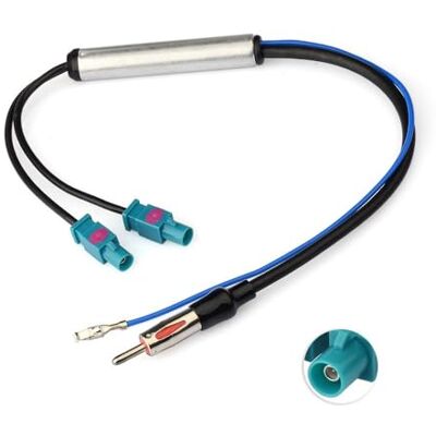Eightwood Antena Dab Am/FM Adaptador DIN Fakra Z Enchufe Dab Doble Divisor con Amplificador Cable de Alimentación 30cm para Radio Aficionado Blaupunkt Pioneer Clarion Kenwood Alpine Eightwood Antena Dab Am/FM Adaptador DIN Fakra Z Enchufe Dab Doble Divisor con Amplificador Cable de Alimentación 30cm para Radio Aficionado Blaupunkt Pioneer Clarion Kenwood Alpine
