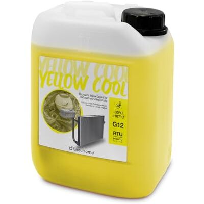ERRECHOME Yellow Cool, líquido para radiador amarillo fluorescente -30°C, anticongelante G12 con paquete inhibidor de base orgánica OAT, listo para usar, 5 litros ERRECHOME Yellow Cool, líquido para radiador amarillo fluorescente -30°C, anticongelante G12 con paquete inhibidor de base orgánica OAT, listo para usar, 5 litros