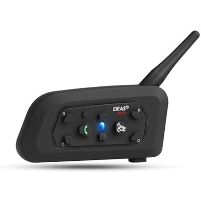 EJEAS V6 Pro Intercomunicador Casco Moto, Motocicleta Bluetooth 3.0 Intercom Auricular 1200M 2 Personas Full Duplex Wireless Moto Interphone Connect hasta 6 Pilotos(1 Paquete) EJEAS V6 Pro Intercomunicador Casco Moto, Motocicleta Bluetooth 3.0 Intercom Auricular 1200M 2 Personas Full Duplex Wireless Moto Interphone Connect hasta 6 Pilotos(1 Paquete)