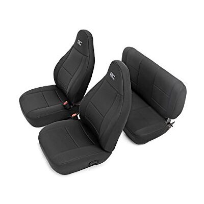 Rough Country Fundas de Asiento de Neopreno (Compatible con Jeep Wrangler TJ 2003-2006) 1ª/2ª Fila Resistente al Agua Rough Country Fundas de Asiento de Neopreno (Compatible con Jeep Wrangler TJ 2003-2006) 1ª/2ª Fila Resistente al Agua