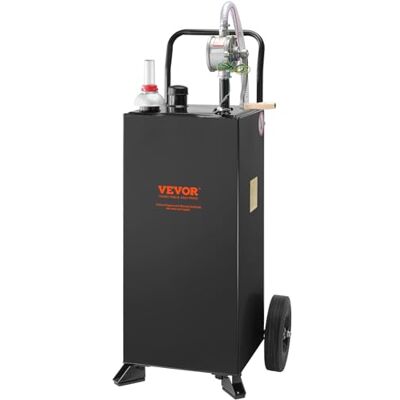 VEVOR Carro de gasolina Tanque de combustible 30 galones con ruedas bomba de transferencia manual contenedor de combustible diesel de gasolina para autos cortadoras de césped, vehículos, barcos, negro VEVOR Carro de gasolina Tanque de combustible 30 galones con ruedas bomba de transferencia manual contenedor de combustible diesel de gasolina para autos cortadoras de césped, vehículos, barcos, negro