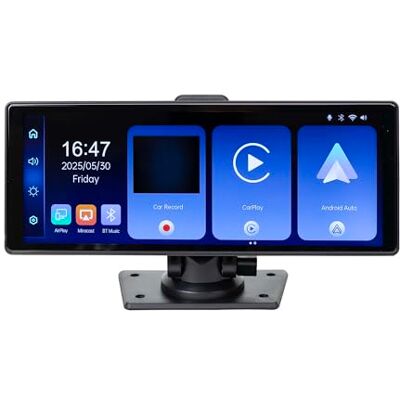 PNI Monitor de Coche L1026 de 10,26 Pulgadas, Carplay inalámbrico, navegación, música, Manos Libres, Bluetooth, transmisor FM PNI Monitor de Coche L1026 de 10,26 Pulgadas, Carplay inalámbrico, navegación, música, Manos Libres, Bluetooth, transmisor FM