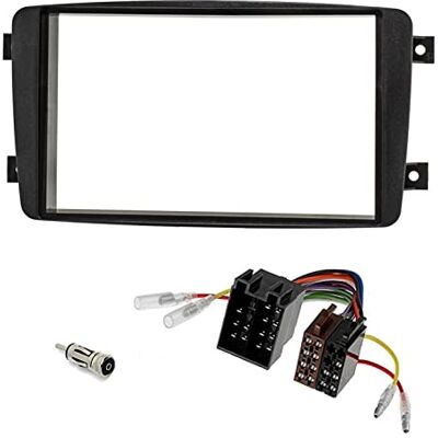 sound-way Kit Montaje Autoradio, Marco 2 DIN Radio para Coche, Cable Adaptador Conector ISO, Adaptador Antena, Compatible con Mercedes Clase C, CLK, Viano, Vito sound-way Kit Montaje Autoradio, Marco 2 DIN Radio para Coche, Cable Adaptador Conector ISO, Adaptador Antena, Compatible con Mercedes Clase C, CLK, Viano, Vito