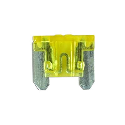Connect Low Profile Mini Blade Fuses 20A, Yellow 25pc Connect Low Profile Mini Blade Fuses 20A, Yellow 25pc