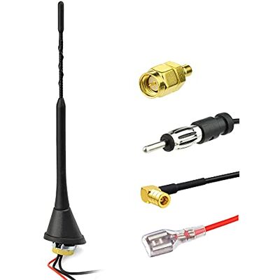 Eightwood Dab Antena automóvil Amplificador Divisor Conector SMB a DIN Antena Dab de Techo Universal 16.4ft Cable de extensión Compatible para Radio FM para automóvil Blaupunkt Pioneer Alpine Eightwood Dab Antena automóvil Amplificador Divisor Conector SMB a DIN Antena Dab de Techo Universal 16.4ft Cable de extensión Compatible para Radio FM para automóvil Blaupunkt Pioneer Alpine