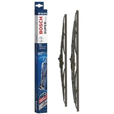 Bosch Escobilla limpiaparabrisas Super Plus Spoiler SP18/18S, Longitud: 450mm/450mm − 1 juego para el parabrisas (frontal) Válidas únicamente para vehículos con volante a la derecha (UK) Bosch Escobilla limpiaparabrisas Super Plus Spoiler SP18/18S, Longitud: 450mm/450mm − 1 juego para el parabrisas (frontal) Válidas únicamente para vehículos con volante a la derecha (UK)