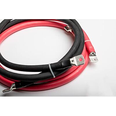 MASTER U-POWER Cable Bateria 50mm² de Cobre 1,5m de Largo Cable Positivo + Negativo con Terminal de Ojo 10mm², Negro + Rojo MASTER U-POWER Cable Bateria 50mm² de Cobre 1,5m de Largo Cable Positivo + Negativo con Terminal de Ojo 10mm², Negro + Rojo