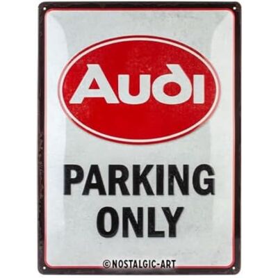 Cartel de chapa retro, Audi Parking Only – Idea de regalo para amantes a accesorios de coches, metálico, Diseño vintage, 30 x 40 cm Cartel de chapa retro, Audi Parking Only – Idea de regalo para amantes a accesorios de coches, metálico, Diseño vintage, 30 x 40 cm