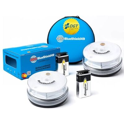 Garza GeoBlueShield49/ 2 Luces de Emergencia para Coches Homologada DGT v16 3.0 y Estuche I Batería Energizer 9V I Obligatoria en 2026 I Conectividad IoT hasta 2038 I En Colaboración, 2 Balizas Garza GeoBlueShield49/ 2 Luces de Emergencia para Coches Homologada DGT v16 3.0 y Estuche I Batería Energizer 9V I Obligatoria en 2026 I Conectividad IoT hasta 2038 I En Colaboración, 2 Balizas