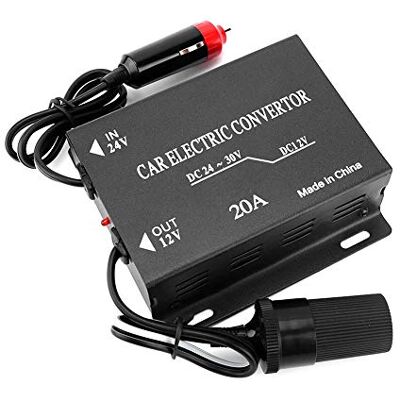 sound-way Sound Way Convertidor CC DC 30A 24v a 12v para Coche, Transformador de Voltaje automático, Convertidor Encendedor Reductor Step-Down 240W sound-way Sound Way Convertidor CC DC 30A 24v a 12v para Coche, Transformador de Voltaje automático, Convertidor Encendedor Reductor Step-Down 240W