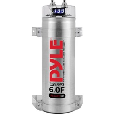 Pyle condensador para coche, 6 Farad, Automovil, Capacitor, Digital, Proteccion contra sobretension, Hardware de montaje, DC 12-24V Pyle condensador para coche, 6 Farad, Automovil, Capacitor, Digital, Proteccion contra sobretension, Hardware de montaje, DC 12-24V