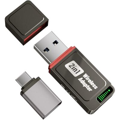 SALCAR CarPlay Adaptador inalámbrico para iPhone y Android 2 en 1 Actualización 2025 Doble Banda 5,8 GHz Auto Dongle Estable Android Auto Adapter Ultra Amplia Compatibilidad para vehículos a SALCAR CarPlay Adaptador inalámbrico para iPhone y Android 2 en 1 Actualización 2025 Doble Banda 5,8 GHz Auto Dongle Estable Android Auto Adapter Ultra Amplia Compatibilidad para vehículos a