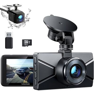WOLFANG Cámara de Coche Delantera y Trasera 2.5K QHD, Dashcam de Doble Lente para Coches de 170º Gran Angular Monitor de Aparcamiento 24H con Grabación en Bucle y Sensor G WOLFANG Cámara de Coche Delantera y Trasera 2.5K QHD, Dashcam de Doble Lente para Coches de 170º Gran Angular Monitor de Aparcamiento 24H con Grabación en Bucle y Sensor G