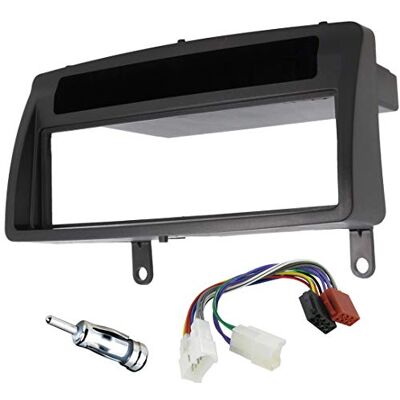 sound-way Kit Montage Autoradio, Marco 1 DIN Radio de Coche, Adaptador Antena, Cable Conector ISO, Compatible con Toyota Corolla 2001-2007 sound-way Kit Montage Autoradio, Marco 1 DIN Radio de Coche, Adaptador Antena, Cable Conector ISO, Compatible con Toyota Corolla 2001-2007