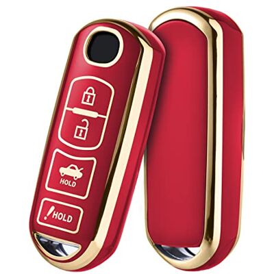 ELOHEI Funda para Llavero Mazda, Compatible con Mazda 3, 6, 8, Miata MX-5, CX-3, CX-4, CX-5, CX-7, CX-9, 3 Botones, TPU Suave, protección Completa de 360 Grados (Rojo (4 Botones) ELOHEI Funda para Llavero Mazda, Compatible con Mazda 3, 6, 8, Miata MX-5, CX-3, CX-4, CX-5, CX-7, CX-9, 3 Botones, TPU Suave, protección Completa de 360 Grados (Rojo (4 Botones)