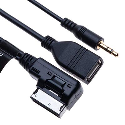 Keple AMI MDI a AUX 3.5mm a USB Adaptador de Cable de Interfaz de Medios de música Compatible con A6L Q5 Q7 A8 S5 A5 A4L A3 Tiguan GTI CC Fabia Octavia Vehicle Radio 1m Keple AMI MDI a AUX 3.5mm a USB Adaptador de Cable de Interfaz de Medios de música Compatible con A6L Q5 Q7 A8 S5 A5 A4L A3 Tiguan GTI CC Fabia Octavia Vehicle Radio 1m