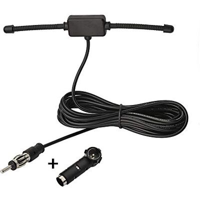 Eightwood Antena para Radio de automóvil Antena para FM Antena Cable de 3M Adaptador DIN Interno Amplificado Autoadhesivo Radio de Coche estéreo DIN a aérea ISO para Universal Eightwood Antena para Radio de automóvil Antena para FM Antena Cable de 3M Adaptador DIN Interno Amplificado Autoadhesivo Radio de Coche estéreo DIN a aérea ISO para Universal