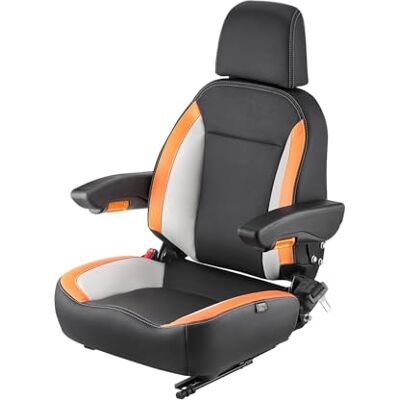 VEVOR Asiento Universal para Carretilla Elevadora 52 x 59 x 82 cm Asiento con Respaldo Ajustable, Reposabrazos, Reposacabezas y Cinturón de Seguridad, Microinterruptor, para Cortadora de Césped VEVOR Asiento Universal para Carretilla Elevadora 52 x 59 x 82 cm Asiento con Respaldo Ajustable, Reposabrazos, Reposacabezas y Cinturón de Seguridad, Microinterruptor, para Cortadora de Césped