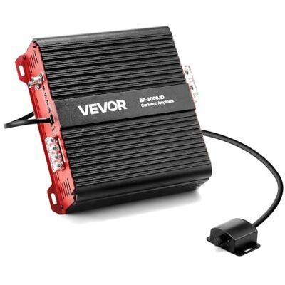 VEVOR Amplificador Monobloque para Coche de 3000 W, RMS MÁX. 1/2/4 Ohmios, Clase D, con Control Remoto de Nivel de Subwoofer, Filtro de Paso Bajo, Refuerzo de Graves y Control de Volumen, Negro VEVOR Amplificador Monobloque para Coche de 3000 W, RMS MÁX. 1/2/4 Ohmios, Clase D, con Control Remoto de Nivel de Subwoofer, Filtro de Paso Bajo, Refuerzo de Graves y Control de Volumen, Negro