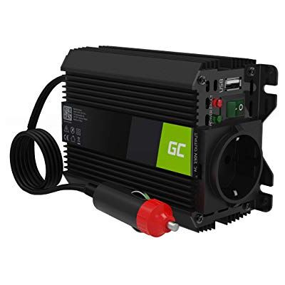 Green Cell Pro 150W/300W 12V a 220V/230V Onda sinusoidal modificada Inversor de Corriente DC AC Power Inverter Transformador de Voltaje para Coche Camion con Puerto USB Green Cell Pro 150W/300W 12V a 220V/230V Onda sinusoidal modificada Inversor de Corriente DC AC Power Inverter Transformador de Voltaje para Coche Camion con Puerto USB