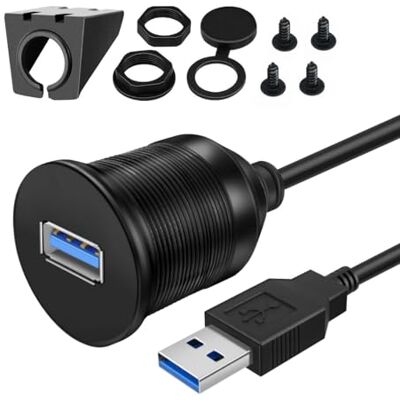 Keple USB 3.0 1M Macho a Hembra Extensión de Cable de Montaje en Panel de Tablero Redondo para Automóvil Vehículo Barco Camión Bicicleta Motocicleta Paneles de Tablero de Yates Salpicadero Soporte (1 Metro) Keple USB 3.0 1M Macho a Hembra Extensión de Cable de Montaje en Panel de Tablero Redondo para Automóvil Vehículo Barco Camión Bicicleta Motocicleta Paneles de Tablero de Yates Salpicadero Soporte (1 Metro)