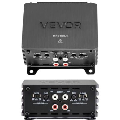 VEVOR Amplificador para Automóvil 4 Canales Puenteable Clase D, Máximo 4 x 110W a 4 ohmios y 4 x 160W a 2 ohmios, Amplificador Estéreo de Audio para Coche para Camioneta Vehículo Todoterreno Sedán SUV VEVOR Amplificador para Automóvil 4 Canales Puenteable Clase D, Máximo 4 x 110W a 4 ohmios y 4 x 160W a 2 ohmios, Amplificador Estéreo de Audio para Coche para Camioneta Vehículo Todoterreno Sedán SUV