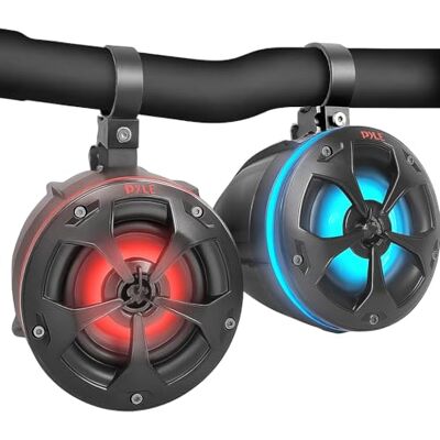 Pyle altavoces todo terreno, Impermeables, De 2 vias, Torre de wakeboard, Grado marino de 4” y 800V, Con luces RGB, Control remoto, Estereo, Exteriores, Rango completo para ATV, UTV, Quad, Jeep, Barco Pyle altavoces todo terreno, Impermeables, De 2 vias, Torre de wakeboard, Grado marino de 4” y 800V, Con luces RGB, Control remoto, Estereo, Exteriores, Rango completo para ATV, UTV, Quad, Jeep, Barco