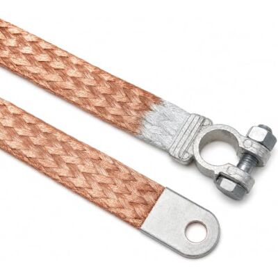 AUPROTEC Banda de masa con terminal de sujeción (200 mm, 50 mm², 300 A) Hebras planas muy flexibles para recoger según DIN 72333, 99,9% de pureza, capacidad de corriente hasta 300 A AUPROTEC Banda de masa con terminal de sujeción (200 mm, 50 mm², 300 A) Hebras planas muy flexibles para recoger según DIN 72333, 99,9% de pureza, capacidad de corriente hasta 300 A