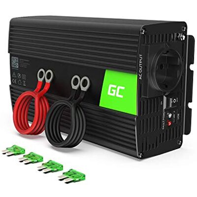 Green Cell ® 1000W/2000W 24V a 220V/230V Onda sinusoidal Pura Inversor de Corriente DC AC Power Inverter Transformador de Voltaje para Camion con Puerto USB y Pinzas de conexión a batería Green Cell ® 1000W/2000W 24V a 220V/230V Onda sinusoidal Pura Inversor de Corriente DC AC Power Inverter Transformador de Voltaje para Camion con Puerto USB y Pinzas de conexión a batería