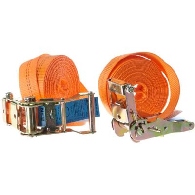 Braun Correa tensora 2000 daN, de una pieza, para profesionales y transporte privado, dos piezas, según DIN EN 12195-2, color naranja, 6 m de longitud, ancho de banda de 35 mm, con trinquete, juego de Braun Correa tensora 2000 daN, de una pieza, para profesionales y transporte privado, dos piezas, según DIN EN 12195-2, color naranja, 6 m de longitud, ancho de banda de 35 mm, con trinquete, juego de