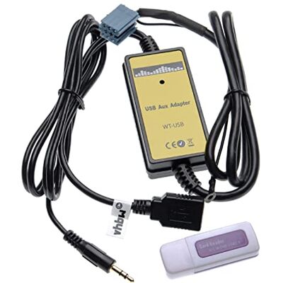 vhbw Adaptador AUX USB Compatible con Seat Alana Dynamic Navigation, Beta, Aura CD, Aura auto, radio auto Cable 145 cm vhbw Adaptador AUX USB Compatible con Seat Alana Dynamic Navigation, Beta, Aura CD, Aura auto, radio auto Cable 145 cm