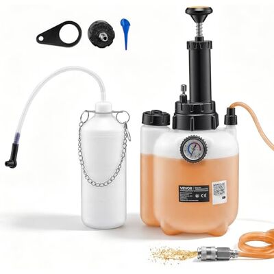 VEVOR Purgador de Frenos Manual 3 L, Kit de Purga de Frenos con Adaptador para Cilindro Maestro de 43,2 mm, Botella de Residuos de 1 L, para Una Persona, Compatible con la Mayoría de los Vehículos VEVOR Purgador de Frenos Manual 3 L, Kit de Purga de Frenos con Adaptador para Cilindro Maestro de 43,2 mm, Botella de Residuos de 1 L, para Una Persona, Compatible con la Mayoría de los Vehículos