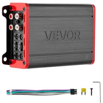 VEVOR Amplificador para Automóvil 4 Canales Puenteable Clase D, Máximo 4 x 120W a 4 ohmios y 4 x 200W a 2 ohmios, Amplificador Estéreo de Audio para Coche para Vehículo Todoterreno Camioneta SUV Sedán VEVOR Amplificador para Automóvil 4 Canales Puenteable Clase D, Máximo 4 x 120W a 4 ohmios y 4 x 200W a 2 ohmios, Amplificador Estéreo de Audio para Coche para Vehículo Todoterreno Camioneta SUV Sedán