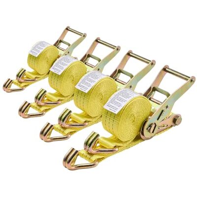 VEVOR Correas de Trinquete, 38,1 mm x 3 m, con Gancho Doble en J, Resistencia a la Rotura de 3000 kg, Bolsa de Transporte, para Mudanzas, Remolques, Motocicletas, Kayaks, Techo de Coche, 4 uds VEVOR Correas de Trinquete, 38,1 mm x 3 m, con Gancho Doble en J, Resistencia a la Rotura de 3000 kg, Bolsa de Transporte, para Mudanzas, Remolques, Motocicletas, Kayaks, Techo de Coche, 4 uds
