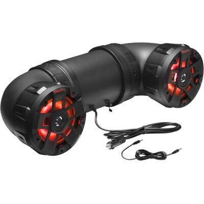 Boss : Sistema de Sonido para ATV/UTV, Altavoces 6.5 Pulgadas, Tweeters 1 Pulgada, Bluetooth, Iluminación RGB, Resistente a la Intemperie, Negro Boss : Sistema de Sonido para ATV/UTV, Altavoces 6.5 Pulgadas, Tweeters 1 Pulgada, Bluetooth, Iluminación RGB, Resistente a la Intemperie, Negro