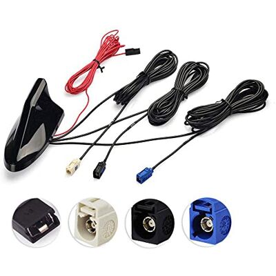 Eightwood Dab + Antena de Radio para automóvil Dab Divisor Fakra Antena A Adaptador de Fakra Z Am/FM Adaptador GPS Amplificador de señal Antena de tiburón para automóvil con extensión RG174 500 cm Eightwood Dab + Antena de Radio para automóvil Dab Divisor Fakra Antena A Adaptador de Fakra Z Am/FM Adaptador GPS Amplificador de señal Antena de tiburón para automóvil con extensión RG174 500 cm
