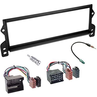 sound-way Kit Montaje Autoradio, Marco 1 DIN Radio para Coche, Cable Adaptador Conector ISO, Adaptador Antena, Compatible con Mini Cooper 2000-2006 sound-way Kit Montaje Autoradio, Marco 1 DIN Radio para Coche, Cable Adaptador Conector ISO, Adaptador Antena, Compatible con Mini Cooper 2000-2006
