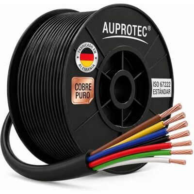 AUPROTEC 1.5mm² 7 conductores, 20m cable eléctrico redondo I aislamiento de PVC de pared fina DIN ISO 6722 I FLRYY cable automotriz para coche, remolque y caravana AUPROTEC 1.5mm² 7 conductores, 20m cable eléctrico redondo I aislamiento de PVC de pared fina DIN ISO 6722 I FLRYY cable automotriz para coche, remolque y caravana