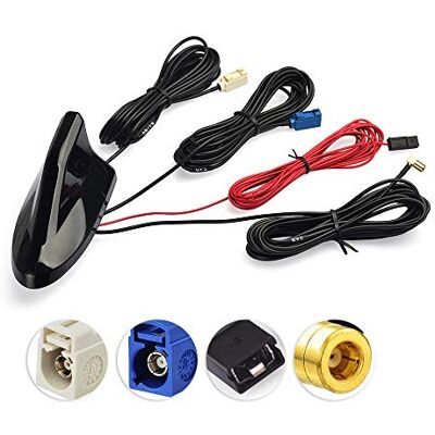 Eightwood Dab Antena Dab + Antena de Radio para automóvil Splitter de Am/FM de GPS de de tiburón SMB Fakra Z Adaptador de Adaptador SMB con extensión RG174 500 cm Eightwood Dab Antena Dab + Antena de Radio para automóvil Splitter de Am/FM de GPS de de tiburón SMB Fakra Z Adaptador de Adaptador SMB con extensión RG174 500 cm